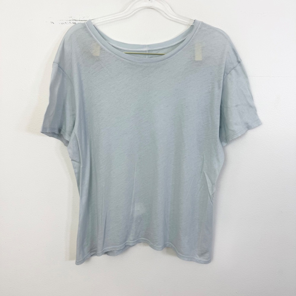 Enza Costa Supima Cotton Relaxed T-Shirt Pale Blue Size S